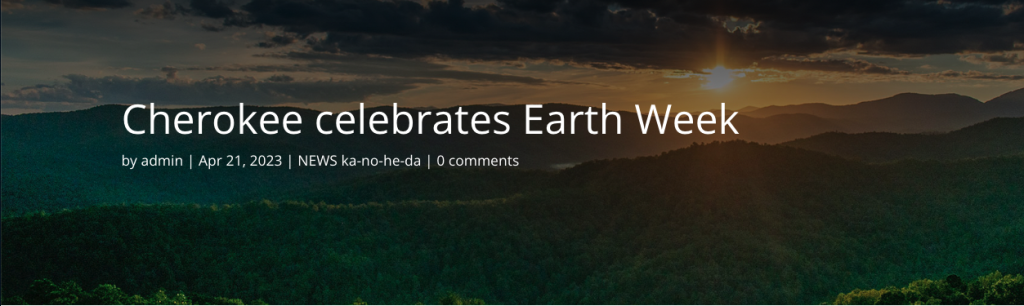 Cherokee Celebrates Earth Week